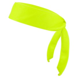 PATIKIL Head Ties Headband, Ninja Karate Headband Adjustable Sports Tie Back Sweat Wicking Workout Head Band for Men Women Running Tennis Yoga, Fluorescent Yellow