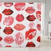 jejeloiu Kiss Shower Curtain for Kids Boys Girls Lipstick Print