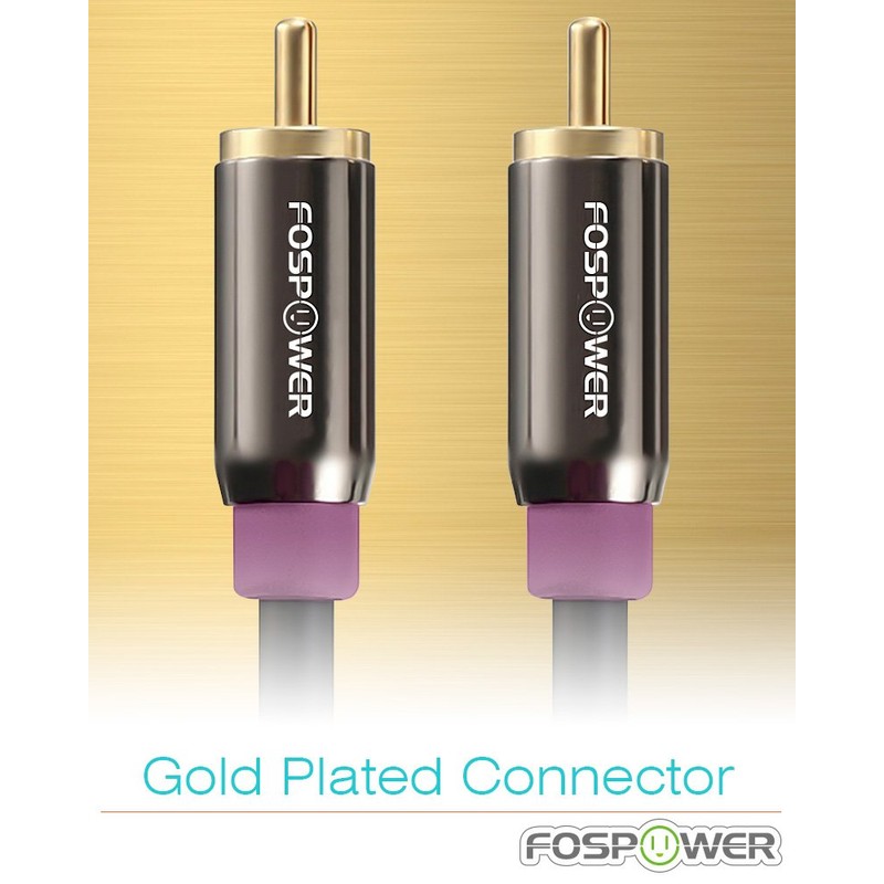 FosPower Subwoofer Cable (15 FT) RCA to RCA Audio Stereo