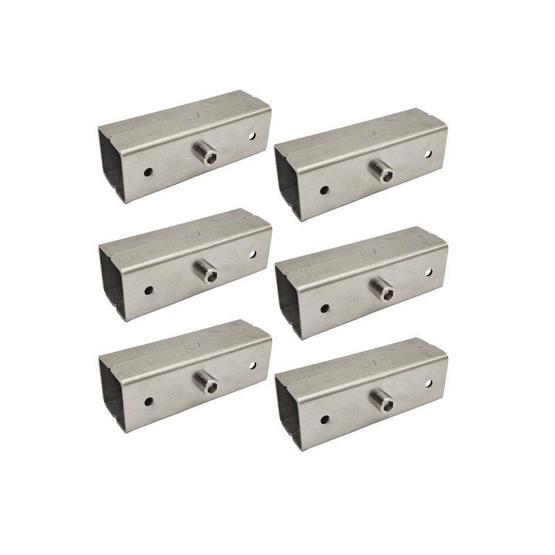6 Pcs 1.18" Slip Square Tube Coupler, Straight Line Square