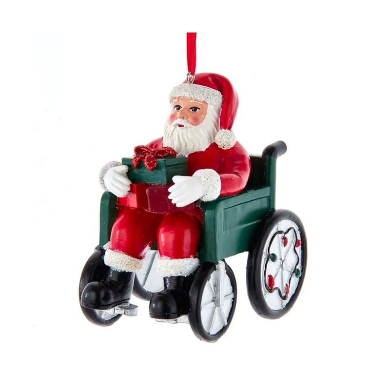 The Bridge Collection Santa in Wheelchair Ornament - Santa Claus