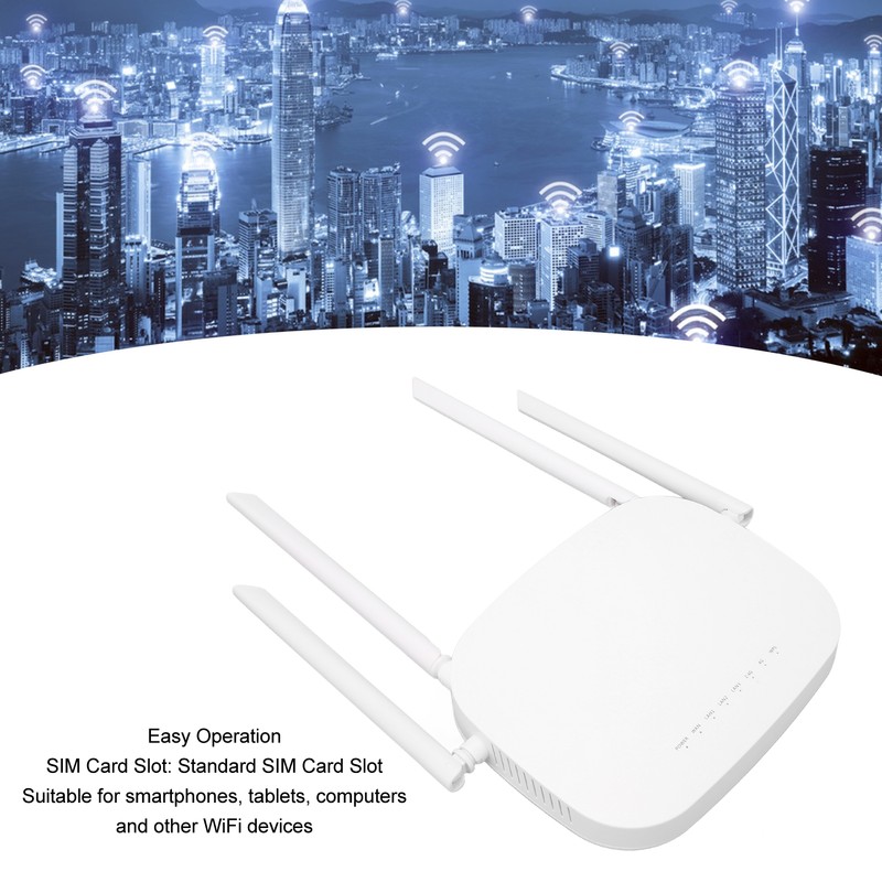 4G WiFi Router 300Mbps SIM Card Slot 4 Antennas Support