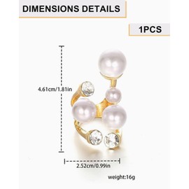 FDCGAS Perlenring für Frauen,Stapelringe für Damen, Ringe für Damen,stapelbare Perlenringe, verstellbar, offener Perlenfingerring, trendige Persönlichkeit,Weihnachtsperlenschmuck,Ballkleidschmuck