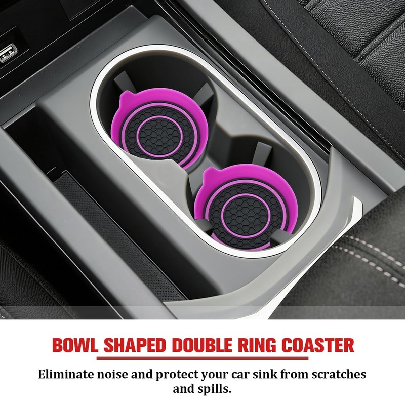 HAMOJUF Car Cup Holder Coaster, 4PCS Waterproof Sift-Proof Embedded in