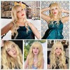 NAYOO Blonde Wigs with Bangs Long Wavy Wigs for Women