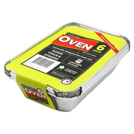 24x Small Foil Food Container Tray and Lid Roasting BBQ Takeaway Oven with Lids