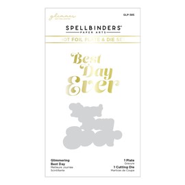 Spellbinders Glimmering Best Day Hot Foil Plate & Die Set from The It’s My Party Too Collection, Metal, ONE