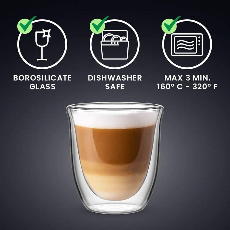Bialetti Florence Double Wall Glass, Heat Resistant Glass, 6.8 fl