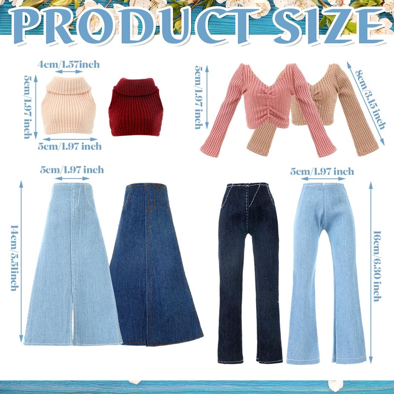 Bencailor 8 Pieces Summer Doll Clothes for 11.8 Inch Doll
