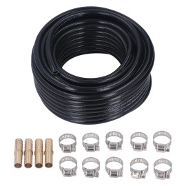 Unbranded 100 Feet 3/8 I3nch Pond Lake Aerator Hose Kit with Barb Fitting and Clamps A