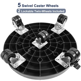 NOAMOO 14 Inch Plant Caddy with Wheels Outdoor Indoor, Large Rolling Plant Stand for 500lb Heavy Duty Flower Pots, Round Plant Rollers Lockable Potted Planter Dolly, Black