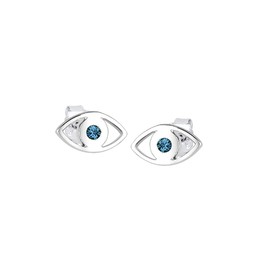 Elli Women's Evil Eye Nazar Earrings with Crystals, Facet cut, Crystal