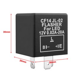 CGEAMDY 3-Pin Car Relay, 12 V Car CF14 JL-02 Indicator for LED Display Relay, Electronic LED Indicator for Cars Vehicles and Motorcycles Car Parts, Flasher Relay CF14 JL-02