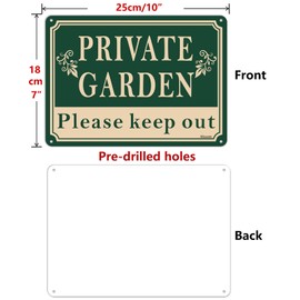 2 Pack Private Garden Please Keep Out Safety Signs Metal Reflective 25 x 18 cm Private Signs No Trespassing Signs Outdoor Gate Rust Free Aluminum UV Printed Easy Mounting Use Waterproof Durable