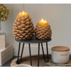 QVC Luminara Set of (2) Pinecone Flameless Figural Candles -