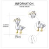 Sterling Silver Goose Earrings Cute Goose Earrings Funny Earrings Jewelry