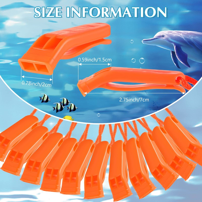 Sotiff 100 Pieces Emergency Whistles with Lanyard Safety Survival Whistles