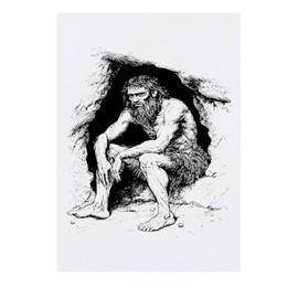 Azeeda 'Höhlenmensch sitzend' Temporäres Tattoo - Hautfreundlicher & Ungiftiger Abziehbild · Wasserfest (TO00076855)