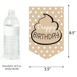 Big Dot of Happiness Oh Crap, You're Old - Poop Birthday Party Bunting Banner - Birthday Party Decorations