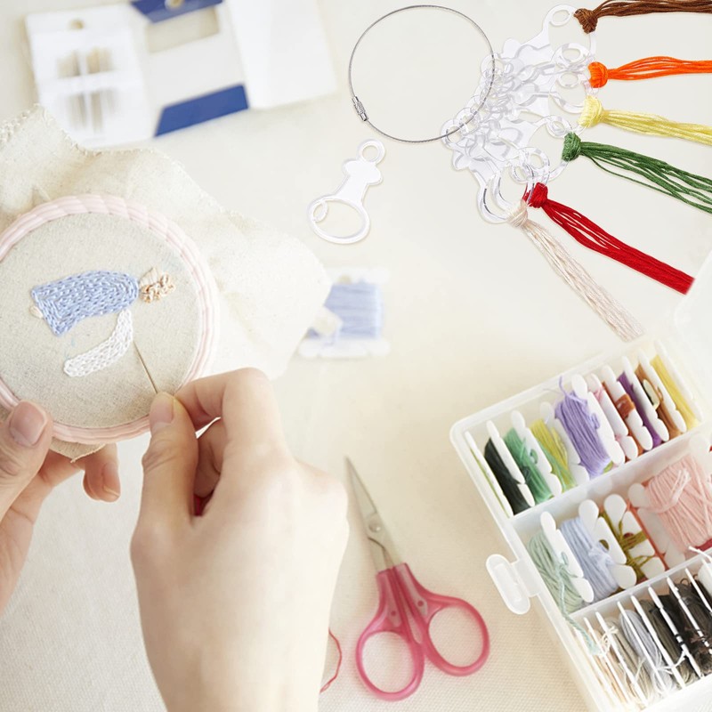PH PandaHall 30pcs Clear Acrylic Floss Bobbins, Embroidery Floss Thread