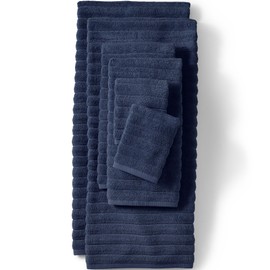 Lands' End Organic Rib Towel Antique Navy Bath Towel Set