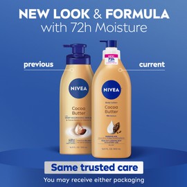 NIVEA Cocoa Butter Body Lotion for Dry Skin with Hyaluronic Acid, Cocoa Butter and Deep Nourishing Serum, 72-Hour Body Moisturizer, 16.9 Fl Oz Pump Bottle