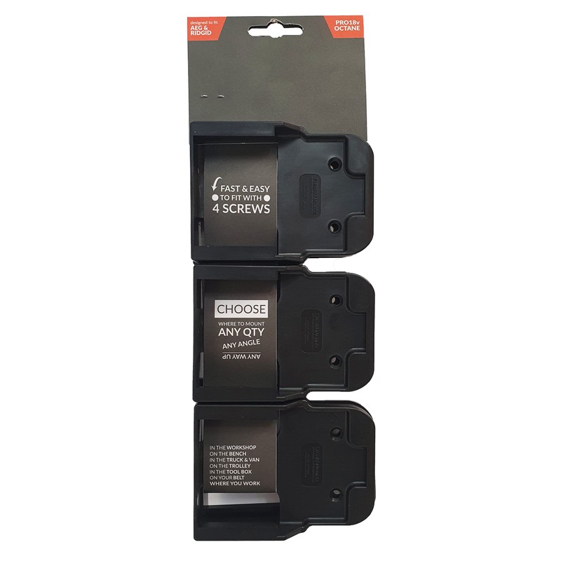 StealthMounts Battery Holder Compatible with Ridgid 18V (6 Pack) -