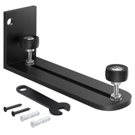 Homode Sliding Barn Door Floor Guide, Sliding Door Bottom Guides Floor Mount, Adjustable Roller Barn Doors Hardware, Matte Black