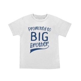 Promoted to Big Brother Bro Sibling Pregnancy Announcement Shirt Toddler 5T in White