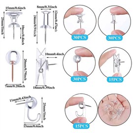 MEISO 120 Piezas Chinchetas Transparentes, Alfileres De Empuje De Plástico con Punta De Acero Inoxidable Decorativas Chinchetas Push Pins para Pared Tablero De Anuncios Corcho