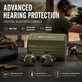 Shooting Earplugs for Hearing Protection – Bluetooth Noise Reduction Earbuds for Range & Outdoor Use