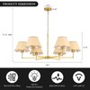 KUSSCO 6-Light Boho Rattan Chandelier 39″ Rattan Pendant Light with