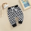 Toddler Baby Boy Girl Checkerboard Plaid Pants Elastic Waist Casual