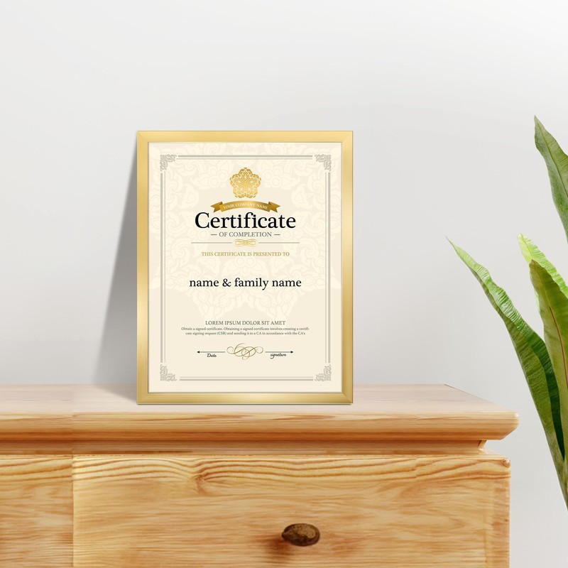 Giftgarden 8.5x11 Picture Frame Gold, Certificate Award Document Diploma 8.5
