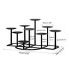 9 Arms Black Candelabra for Inside Fireplace - Metal Candle