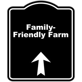 Family-Friendly Farm Black Sign Arrow Up Aluminum Composite Sign 15 x 18 inches