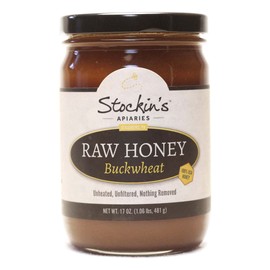 Stockin's Apiaries Raw Buckwheat Honey, Unheated, Unfiltered, & Nutritious, 17 Oz.