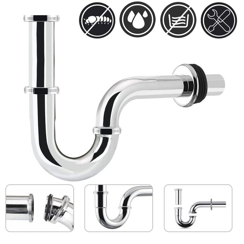 Schläfer 439104 Siphon Pipe 1 1/4 Inch Chrome