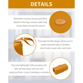 babygoal Travel Laundry Bags 2 Pack, Ideal for Travel, Gym and Swimming-Washable Waterproof Wet Dry Bags for Dirty Clothes, Bathing Suits and Swimsuits(yellow and brown)