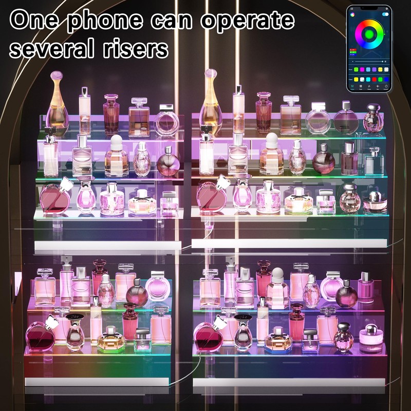 16” Acrylic Display Organizer with LED Light - 3 Tier