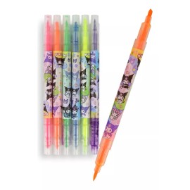 VG 6 Marcadores Plumin Neon Doble Punta Kuromi Kawaii