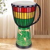 lotmusic African Djembe Drum, 9.5 '' Carved Mahogany Congo Drum,
