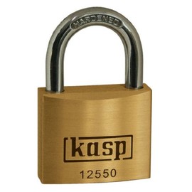 Kasp K12550A1 Premium Brass Padlock Keyed Alike 50 Mm, Gold/Silver