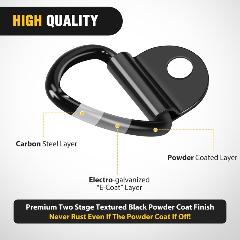 Nilight 10 Pack Tie Down Anchors Heavy Duty Steel V-Ring