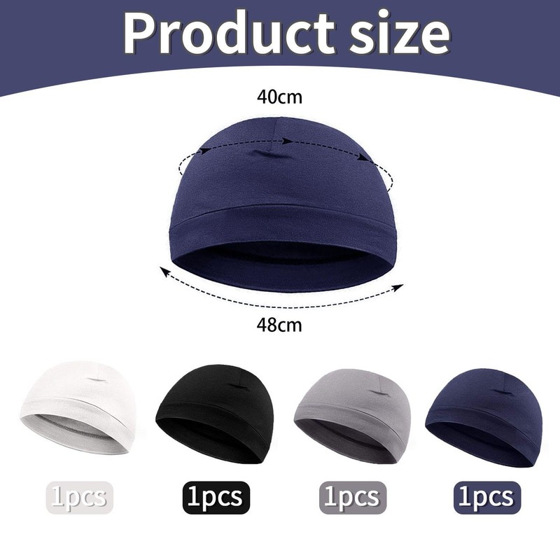 YSJCHEBS Pack of 4 Plain Beanie Hats, Elastic Outdoor Sports