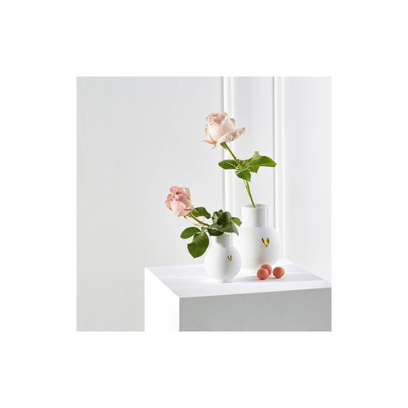 Ball Vase Heart Gold
