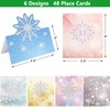 48Pcs Christmas Place Cards Snowflake Folded Tent Cards Happy Holidays