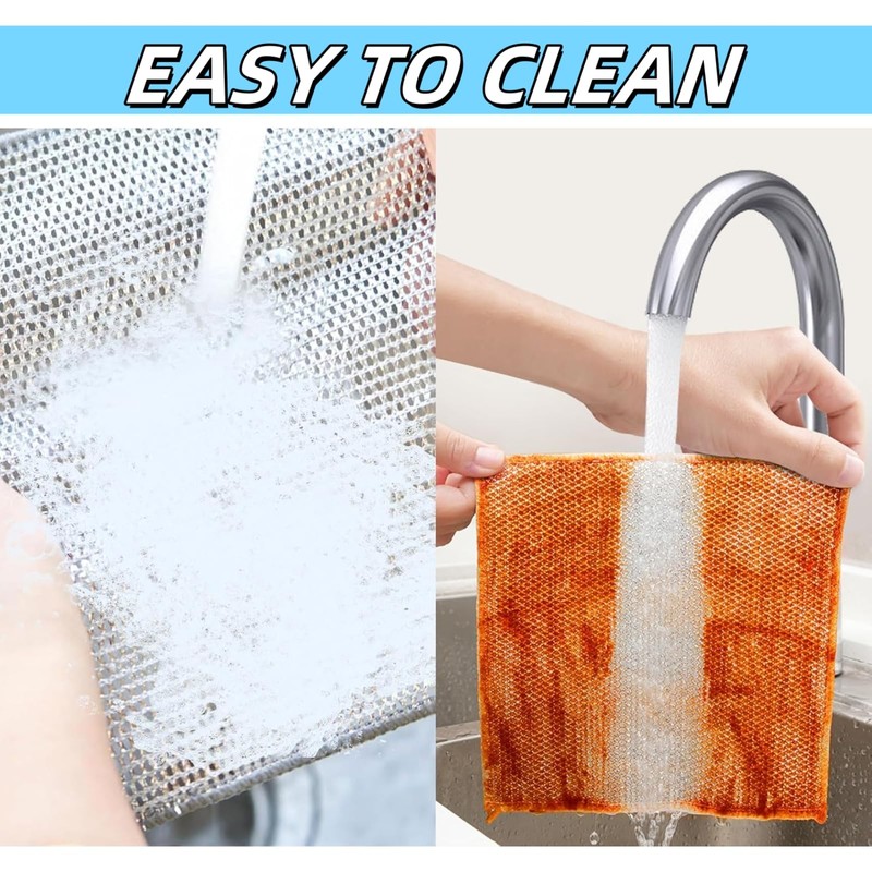 LuojinLuoda 12pcs Multipurpose Wire Miracle Cleaning Cloths, Microfiber Cleaning Cloth