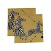 Caspari Zebras Paper Cocktail Napkins in Gold - 20 Per