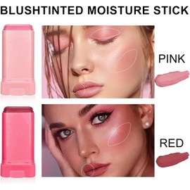 Bluemega Rubor En Crema 3 En 1 Para Labios, Mejillas, Ojos, Rubor Ligero Impermeable, Colorete En Crema Bronceador, Colorete Hidratante Y Edificable Para Maquillaje Para Mujeres (1#)